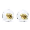 JEREVER 2 Pack Acrylic Knobs Large Size Crystal Brass Drawer