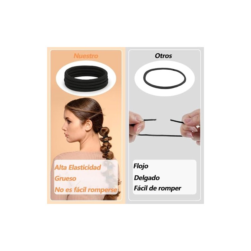 Mythya Ligas para Cabello 120 Piezas, Ligas para el Cabello