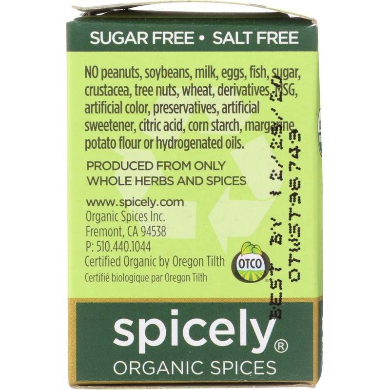 Spicely Organic Thyme 0.10 Ounce ecoBox Certified Gluten Free
