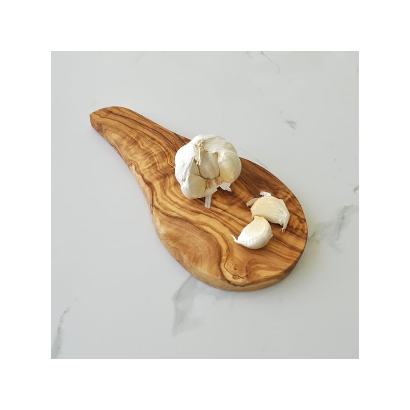 Naturally Med - Olive Wood Garlic Chopping/Cutting Board