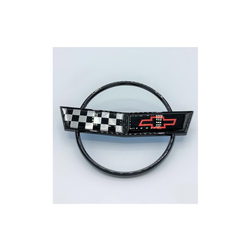 1Pc C4 Corvette Front Nose Hood Emblem 3D Badge Cross