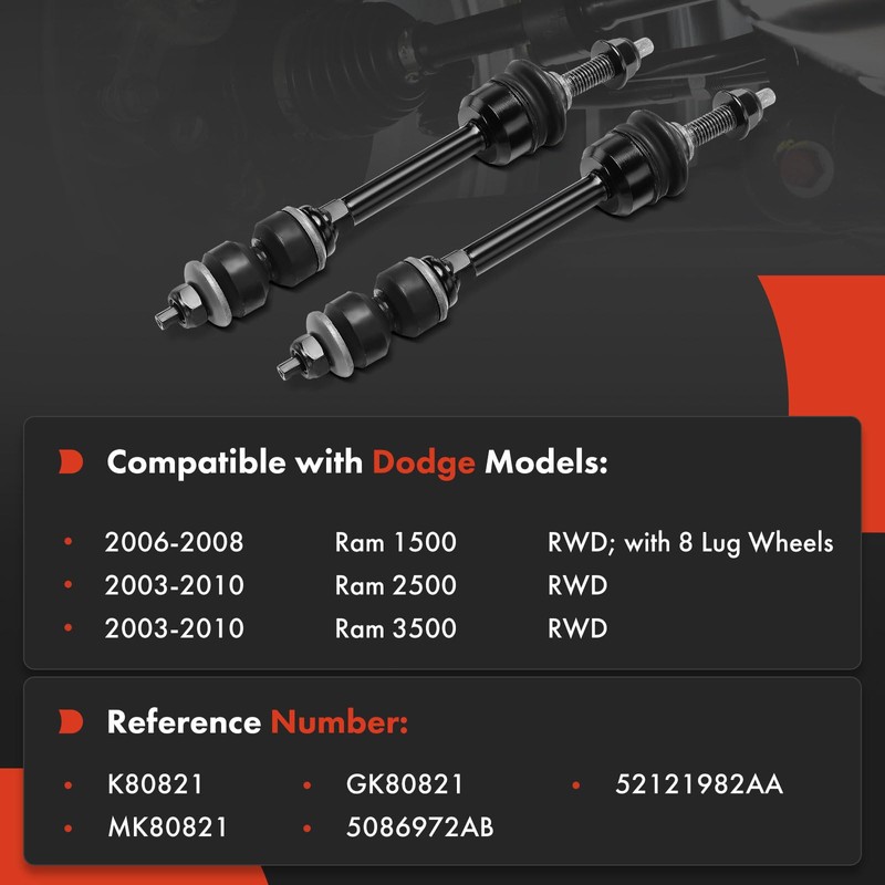 A-Premium 2 x Front Sway Bar Links Stabilizer Bar Links,