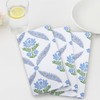 PurpleEssences Blue Floral Cloth Napkins - Set of 4, 18x18