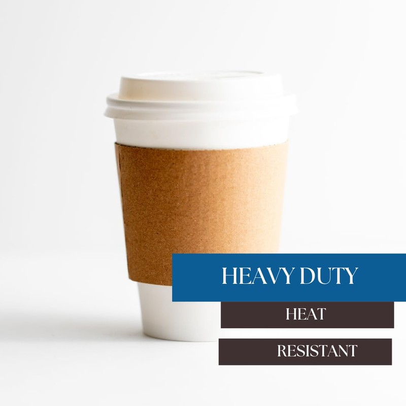 100 x 12oz /16oz Kraft Coffee Cup Sleeves Disposable Large