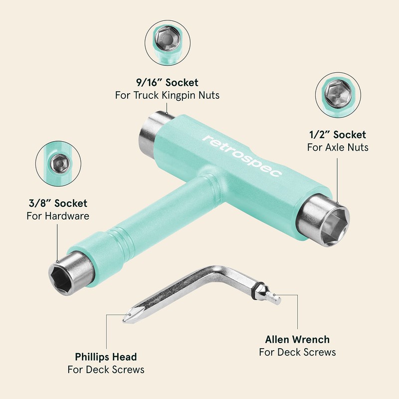 Retrospec Upkeep All-in-One Multi-Function Portable Skate Tool With 2-in-1 Allen