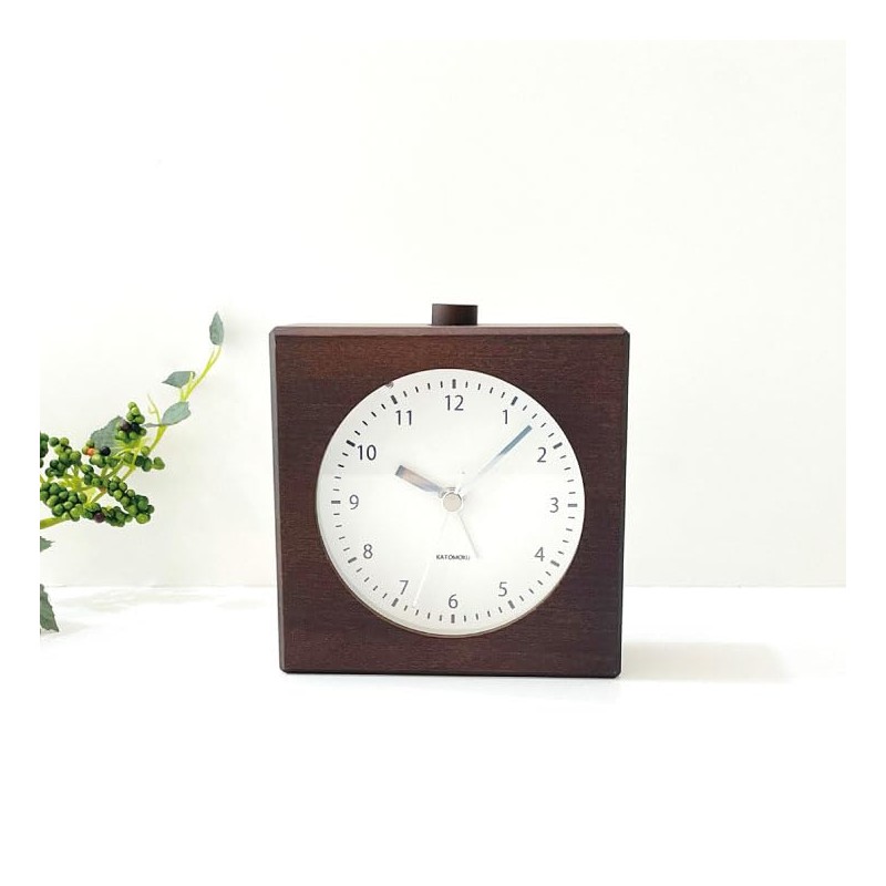 KATOMOKU Alarm Clock 5 Brown km-78BR Wooden 11.2 x 11.8
