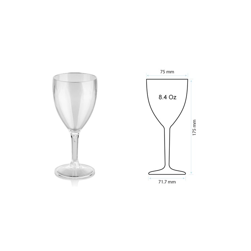 8.4 Oz - Unbreakable Stemmed Drinking Glasses (Set of 8),