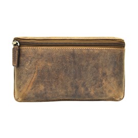 Genuine Leather Belt Bag Biker Bag Waist Bag Vintage Hunter Leather Flat Worked, brown