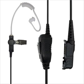 MONICONA R5 XPR3300E Earpiece with Mic Compatible with Motorola Radios XPR3300 XPR3500E DEP570 DP2600E MTP3250 DP3441E, Clear Acoustic Tube Headset with PTT and Clip Microphone