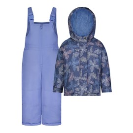 Osh Kosh Girls' Ski Jacket and Snowbib Snowsuit Outfit Set, Butterfly, 5/6