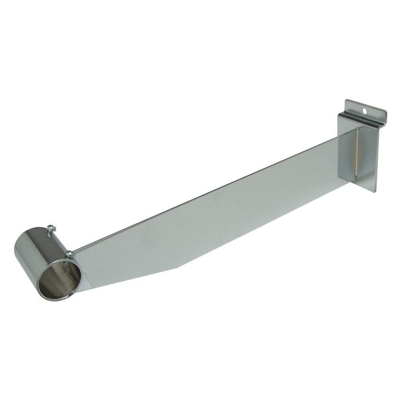 12" Slatwall 1.25" Diameter Round Tube Holding Hangrail Bracket for
