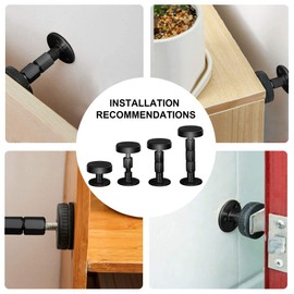 Neadbuddy 2PCS Black Adjustable Bed Frame Anti-Shake Tool, Headboard Stoppers with Free Furniture Pads and Screws, No More Creaking, Protect The Wall from Banging, Easy to Install (1.18-4.72in)