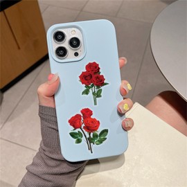 60Pieces Rose Stickers, Red Rose Transparent PET Sticker Self-Adhesive Nature Flower Scrapbooking Stickers Supplies Journal Stocking Stuffers for Kid Adult Card Making Letters DIY (Rose60)