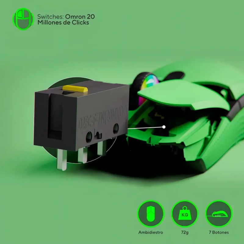 Mouse gamer de juego VSG Aurora verde boreal