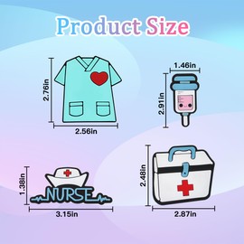 Odiwellan Nurse Charms for Bogg Bags,Nurse Accessories for Women's Simply Southern Beach Totes Decoration,Insert Accessory for Rubber Beach Bag, Medium