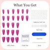 Hot Pink Press on Nails - 24Pcs Almond False Nails