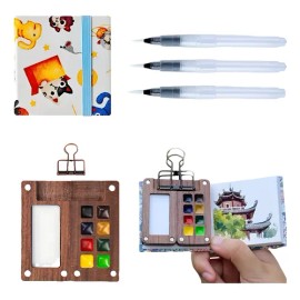 Acuarela Zedco Watercolors Portátil Kit De Viaje Pintar Animales 8 Colores