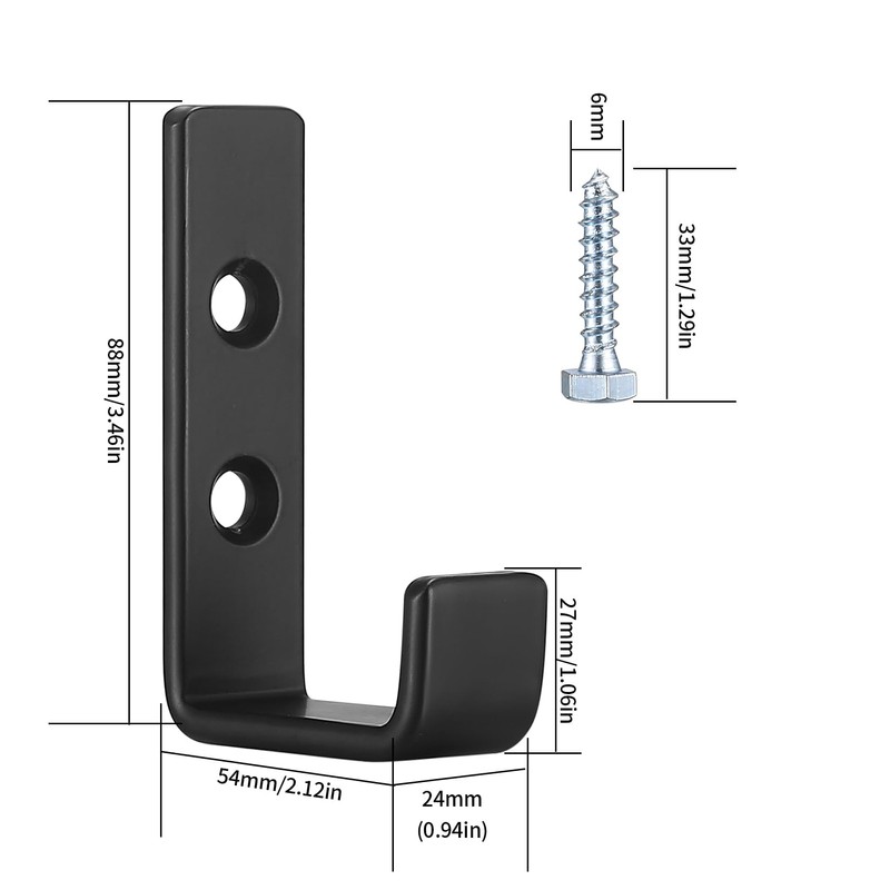 Qeapug Pack of 4 Heavy Duty Wall Hooks, J Shape