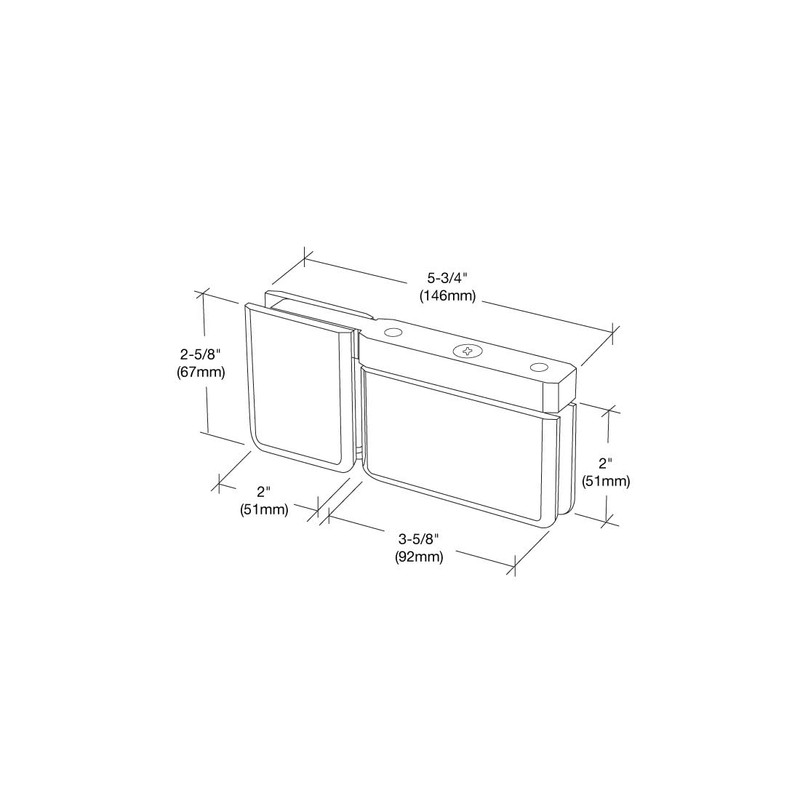 CRL PPH07MBL Top or Bottom Mount Prima Pivot Hinge with