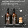 MOMEEMO Amber Glass Soap Dispenser Set Comes with Stainless Steel