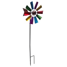 Wrought Iron Metal Windmill Decorative Windmill Spinners Whirligigs Wind Outdoor Pinwheel for Garden Outdoor Spinners Windmill Sails Decorative Garden Stakes Wind Sculpture Toy