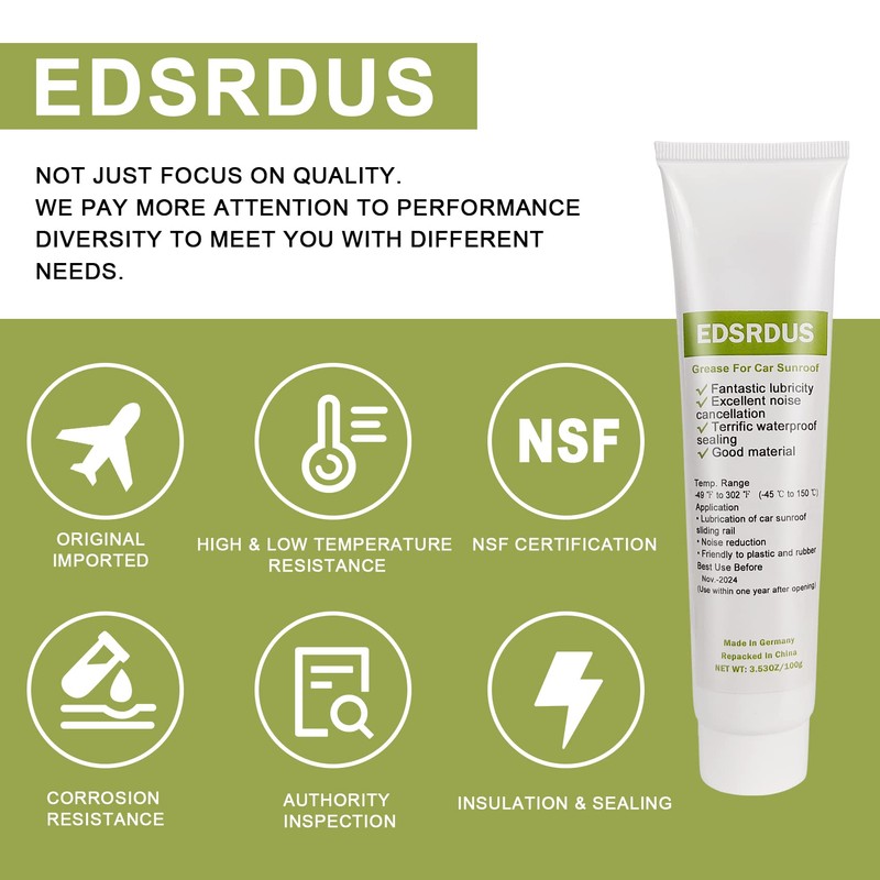 EDSRDUS Automobile Sunroof Grease 3.5OZ for Greasing & Cleaning The
