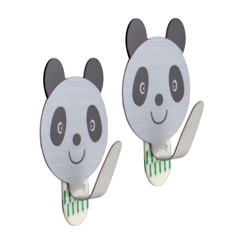 GRIPPA Self Adheisve Stainless Steel Panda Hooks, Removable Sticky Hooks,