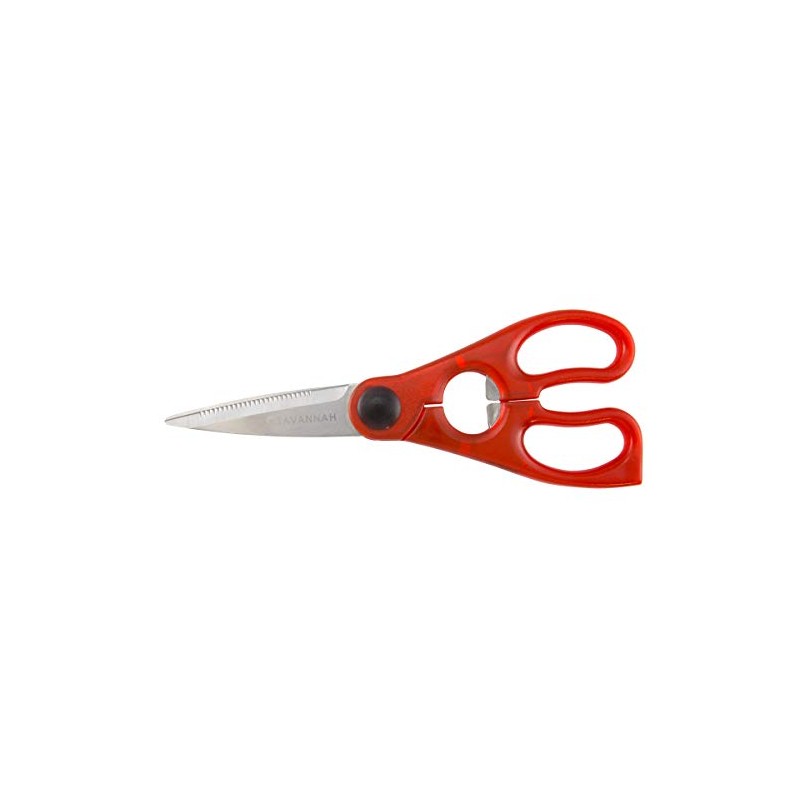 Savannah SAV-0621 Utility Stainless Steel Kitchen Scissors Red