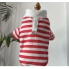 Dog Leash All-season striped dog t-shirt with leash - breathable,
