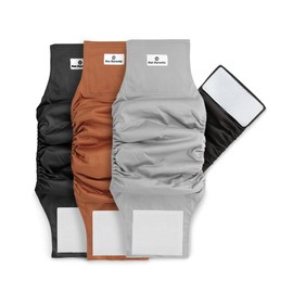 Pet Parents® Washable Belly Bands for Male Dogs (3pack) + Extendrs® of Durable Dog Diapers Male, Premium Male Dog Diapers & Dog Wraps (X-Large, Natural)