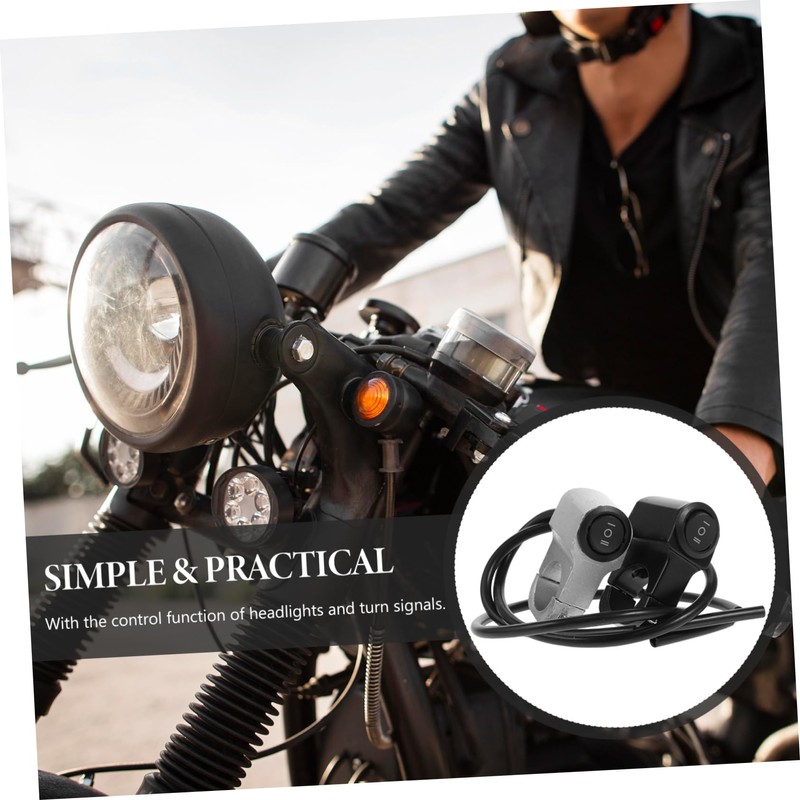 Alipis 2pcs Motorcycle Headlight Switches Durable Handlebar Toggle Switches Compatible