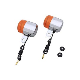 SHIFT UP 200072-10 Neoclassical Turn Signal, Plated Body/Orange Lens, 12v/10w, Pack of 2