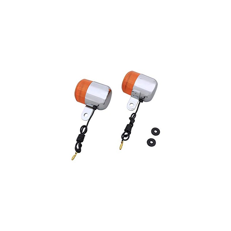 SHIFT UP 200072-10 Neoclassical Turn Signal, Plated Body/Orange Lens, 12v/10w,