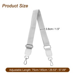 sourcing map Wide Shoulder Strap, 3.8cm Adjustable Purse Strap Replacement Crossbody Strap for Shoulder Bag Handbag, Silver, Silver Square Mouth Buckle