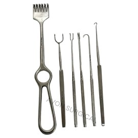 6 Pack - Fomon Volkman Joseph Gillies Skin Hooks Tissue Retractors - Stainless Steel