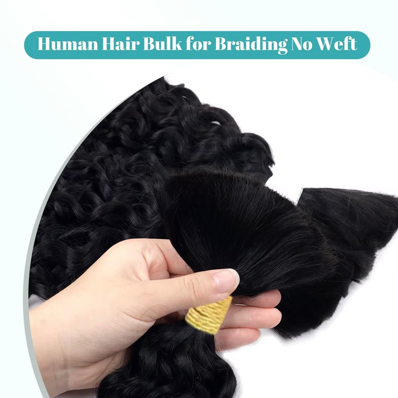 Water Wave Human Braiding Hair for Boho Braids Curly Human