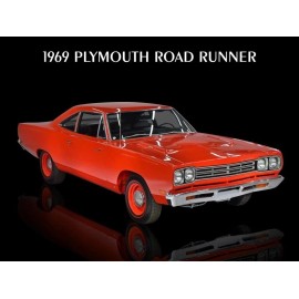 1969 Plymouth Road Runner in Red Metal Sign: 9x12" & Ships Free