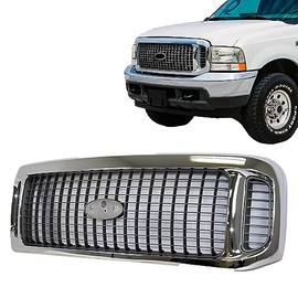 CarPartsDepot Front CHROME Grille Grill for 2002-2004 Excursion XLT,Limited,Eddie Bauer,XLS 1C7Z8200AAA FO1200448 New