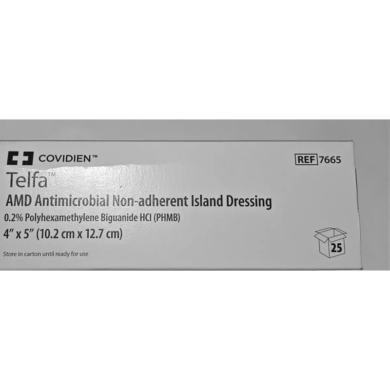 Telfa Apósito,telfa Amd Phmb, 10.2x12.7cm, Caja 25 Piezas