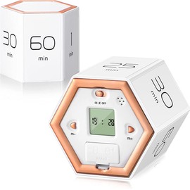 LAPOOH Hexagon Digital Clock Timer Magnetic Cubes Timer Kitchen Hexagon Flip Timer for Studying Cooking Exercising Easy To Use Magnetic Flip Focus-timer