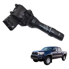 XQSMWF Turn Signal Headlight Switch Front Windshield Wiper Switch 84652-04141 Compatible with Toyota Tacoma 2005-2011 Intermittent Wiper Combination Black 8465204141