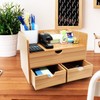 Sorbus Bamboo Desk Organizer - 3-Tier 100% Bamboo Desktop Organizers
