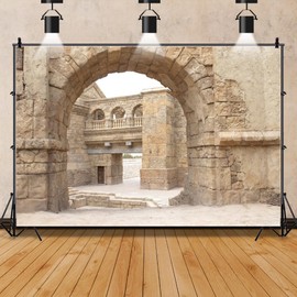 Pnylzzyxh Jerusalem Buildings Backdrop Israel Old City Backdrop Roman Church Historical Site Backdrop for Theme Portrait Photography Background 7x5ft Banner Photo Booth Studio Props