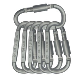 XSAJU Carabiner Small D-Ring Set of 6 with Screw Lock Aluminum Outdoor Equipment Climbing Equipment Camping Equipment (Silver (Matted))
