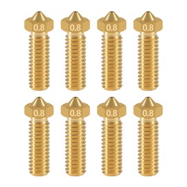 Aokin 3D Printer Brass Nozzle for Volcano Nozzle, 8 Pcs 0.8mm Brass Nozzles for Anycubic Vyper, Kobra Max, Kobra Plus, 1.75mm Filament 3D Printer