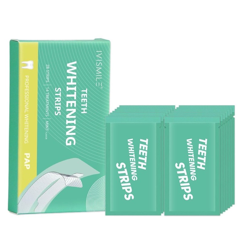 Teeth WHITENING Strips-Dentists FORMULATED-Residue Free-Non Sensitive-Enamel Safe-Mint FLAVOUR-14 Treatments 28