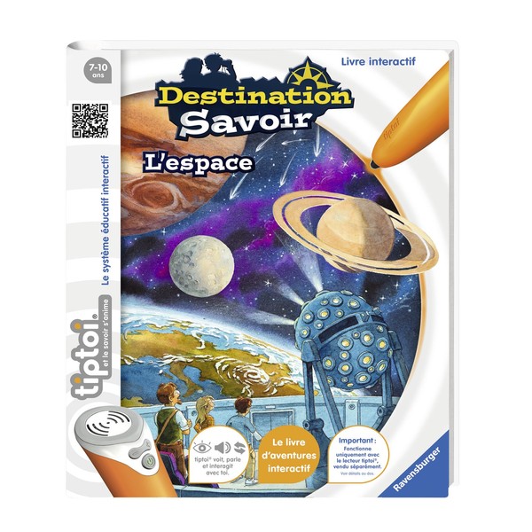 Ravensburger - Livre d'aventure interactif tiptoi - Destination savoir L'espace - Jeux électroniques éducatifs sans écran et en français - A partir de 7 ans - 00679
