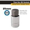Titan 15621 1/2" Drive x 21mm Hex Bit Socket, 21mm