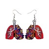 Novel Acrylic Human Lung and Butterfly Dangle Earrings - Unique