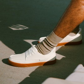 Kizik Mens Casual Shoes: Porto - Comfortable, Durable, Slip On Sneakers, Step in Shoes for Men Hands Free Convenience, Relaxed Coastal Style - Pristine/Gum M9